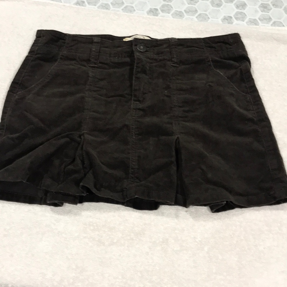 Corduroy pleated mini skirt